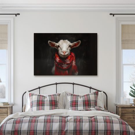 OBRAZ VÁNOČNÍ KOZA S ŠÁLOU - VÁNOČNÍ A ZIMNÍ OBRAZY - OBRAZY