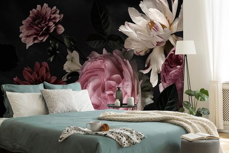 SELBSTKLEBENDE FOTOTAPETE BLUMENSTRAUSS IN DETAILANSICHT - SELBSTKLEBENDE TAPETEN - TAPETEN