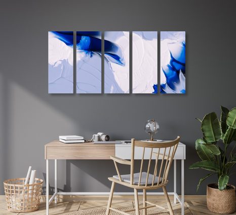 5-DIELNY OBRAZ UMELECKÁ MAĽBA TROCH FARIEB - OBRAZY - 🔥 TOTÁLNY VÝPREDAJ