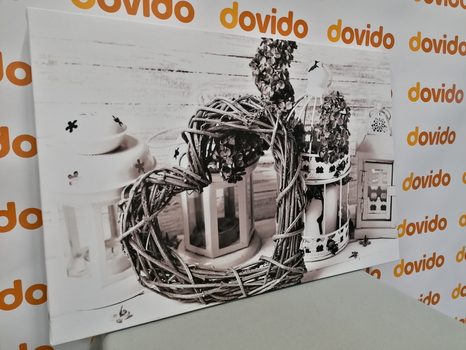 WANDBILD IM VINTAGE-STIL IN SCHWARZ-WEISS - SCHWARZ-WEISSE BILDER - BILDER