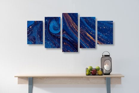 5 RÉSZES KÉP KÉK ABSZTRAKCIÓ - ABSZTRAKT KÉPEK - KÉPEK