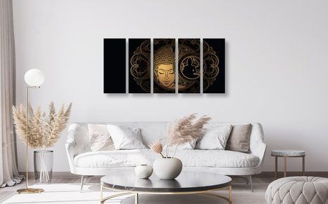 5-DIELNY OBRAZ HARMONICKÁ SILA BUDHU - OBRAZY FENG SHUI - OBRAZY
