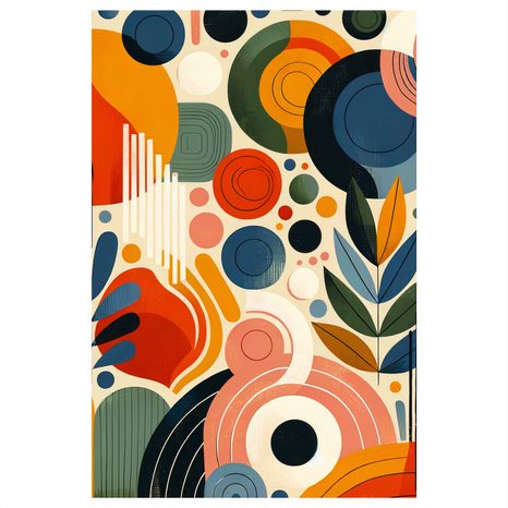 OBRAZ HRAVÁ GEOMETRICKÁ KOMPOZICE - ABSTRAKTNÍ OBRAZY - OBRAZY