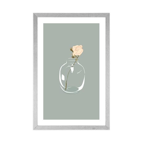 POSTER CU PASSEPARTOUT FLOARE ÎN VAZĂ ÎN STIL SIMPLU - VAZE - POSTERE