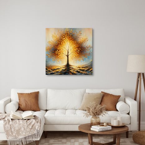 OBRAZ ZÁŘÍCÍ STROM ŽIVOTA UPROSTŘED MLHY - OBRAZY STROMY ŽIVOTA - OBRAZY