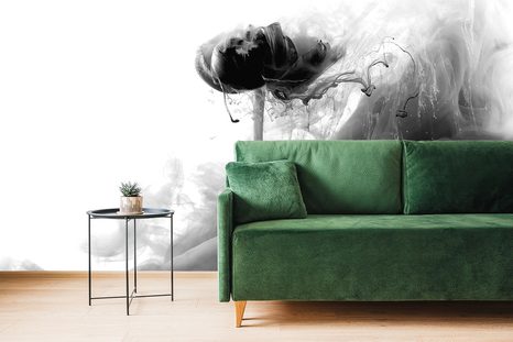 TAPETA ZAJÍMAVÝ KVĚT V ČERNOBÍLÉM - ČERNOBÍLÉ TAPETY - TAPETY