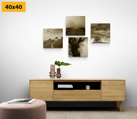 BILDER-SET GEHEIMNISVOLLE NATUR IN SEPIA - BILDERSETS - BILDER