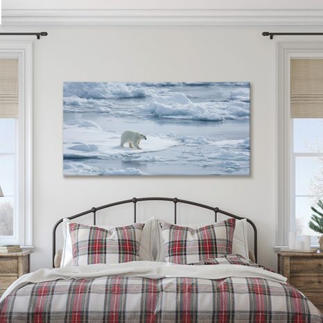 OBRAZ POLÁRNÍ MEDVĚD NA LEDOVÉ KŘE - VÁNOČNÍ A ZIMNÍ OBRAZY - PICTURES