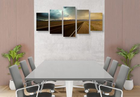 5-DÍLNÝ OBRAZ CESTA UPROSTŘED POUŠTĚ - OBRAZY PŘÍRODY A KRAJINY - OBRAZY