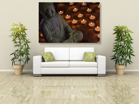TABLOU BUDHA PLIN DE ARMONIE - TABLOURI FENG SHUI - TABLOURI