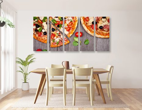 TABLOU 5-PIESE PIZZA - TABLOURI BĂUTURI ȘI MÂNCARE - TABLOURI