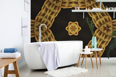 TAPETE INTERESSANTES GOLDENES MANDALA - TAPETEN MIT FENG SHUI-MOTIVEN - TAPETEN