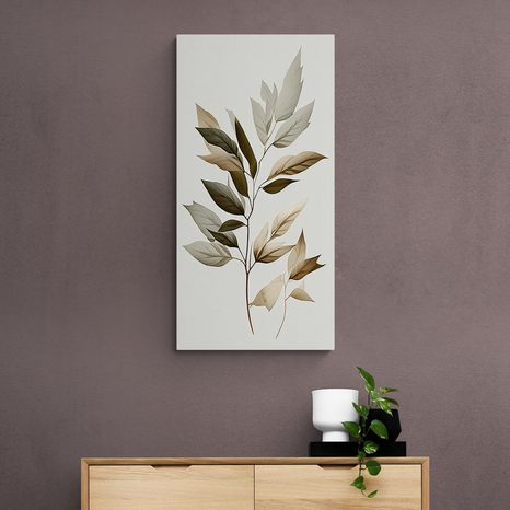 QUADRO SU TELA – FOGLIE DI LUSSO CON UN TOCCO DI MINIMALISMO - QUADRI ALBERI E FOGLIE - STAMPE E QUADRI
