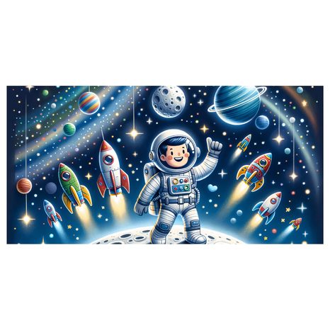 OBRAZ DOBRODRUŽSTVÍ V GALAXII MALÉHO HRDINY - DĚTSKÉ OBRAZY VESMÍR - OBRAZY
