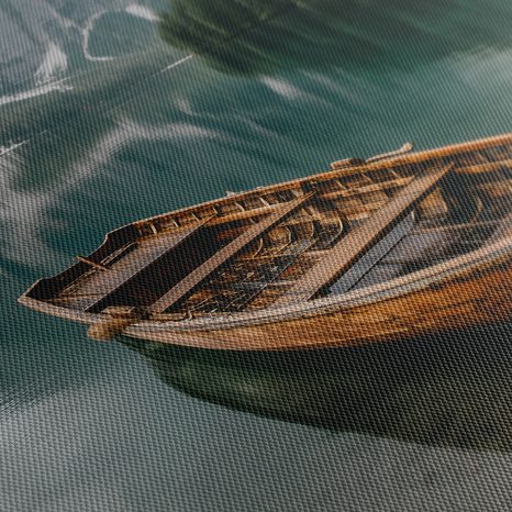 QUADRO SU TELA – BARCA DI LEGNO NELLA NATURA - QUADRI LAGHI - STAMPE E QUADRI