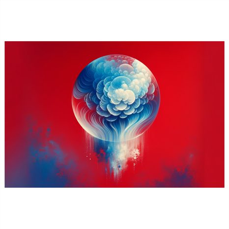 WANDBILD ABSTRAKTE KUGEL IN DEN WOLKEN - WANDBILDER UNTERWASSERWELT - BILDER