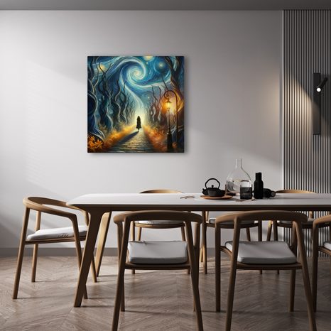 WANDBILD STERNENNACHT IM WALD - BILDER VON NATUR UND LANDSCHAFT - BILDER