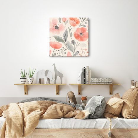 CANVASTAVLA PASTELLBLOMMOR I MJUK HARMONI - BLOMTAVLOR - TAVLOR