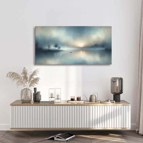 OBRAZ LOĎKA V RANNÍ MLZE - PICTURES LAKES - PICTURES