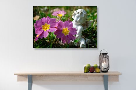 TABLOU ÎNGERAȘ ÎN GRĂDINĂ - TABLOURI CU ÎNGERI - TABLOURI