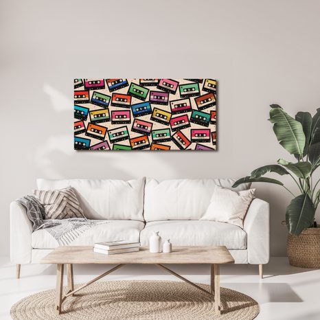 WANDBILD FARBIGE KASSETTEN NOSTALGIE - MUSIKBILDER - BILDER