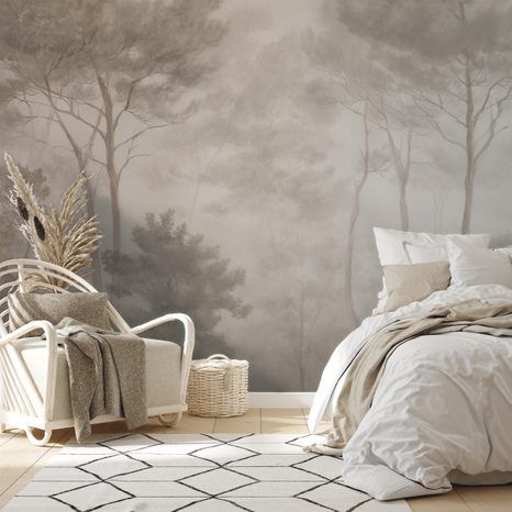 TAPET AUTOADEZIV PEISAJ FORESTIER ÎN CEAȚĂ FINĂ - TAPET PĂDURE - TAPETURI