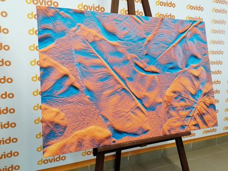 TABLOU TEXTURĂ A FRUNZELOR PE PLAJĂ NISIPOASĂ - TABLOU NATURĂ ȘI PEISAJE NATURALE - TABLOURI