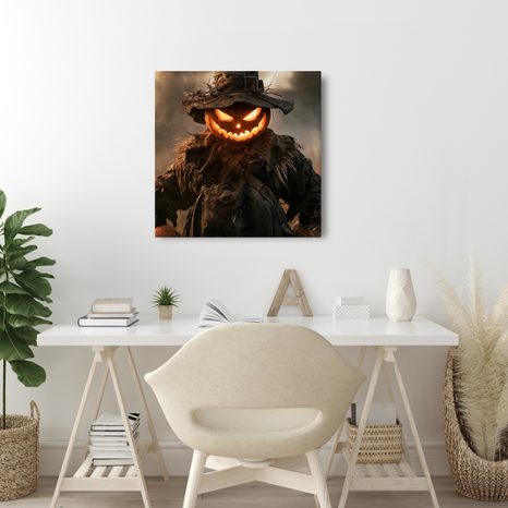 OBRAZ HOŘÍCÍ HALLOWEENSKÝ STRAŠÁK V POLI - HALLOWEENSKÉ A HOROROVÉ OBRAZY - OBRAZY