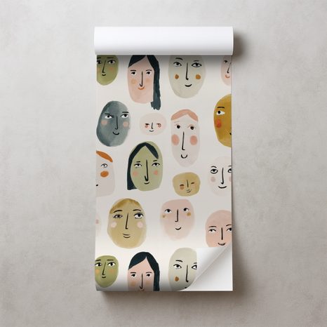 SAMOLJEPLJIVA TAPETA ŠARENA APSTRAKTNA LICA - TAPETE LJUDI I CELEBRITY - TAPETE