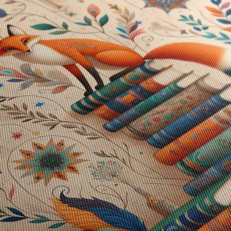 OBRAZ LÍŠKY V KNIŽNICI - DETSKÉ OBRAZY ZVIERATKÁ - OBRAZY