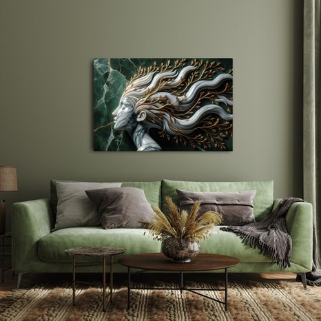 OBRAZ LESNÍ BOHYNĚ S VĚTVEMI VE VLASECH - OBRAZY ŽENY - OBRAZY