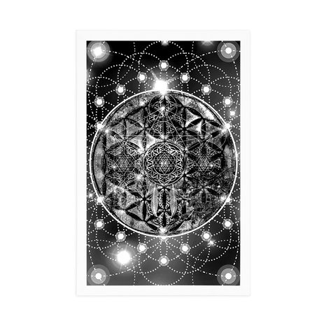 POSTER BEZAUBERNDES MANDALA IN SCHWARZ-WEISS - SCHWARZ-WEISS - POSTER