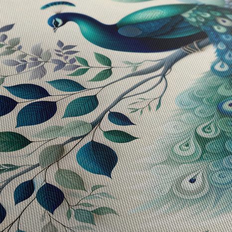 QUADRO SU TELA – PAVONE ELEGANTE TRA LE FOGLIE - QUADRI DEL PAVONE - STAMPE E QUADRI