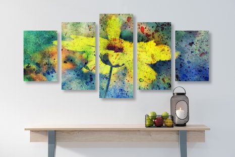 КАРТИНИ ОТ 5 ЧАСТИ – ЖЪЛТ ЦВЯТ С ВИНТИДЖ НЮАНС - ВИНТИДЖ И РЕТРО КАРТИНИ - КАРТИНИ