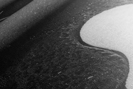 OBRAZ SPA ZÁTIŠÍ SE SYMBOLEM JIN A JANG V ČERNOBÍLÉM PROVEDENÍ - ČERNOBÍLÉ OBRAZY - OBRAZY