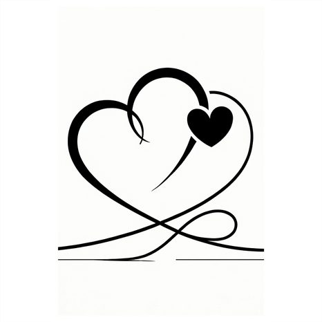 WANDBILD MINIMALISTISCHE SCHWARZE HERZEN - BILDER MIT LIEBESMOTIVEN - BILDER