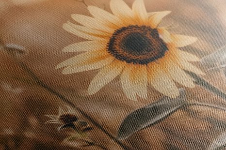 OBRAZ SLUNEČNICE PŘI ZÁPADU SLUNCE - DOVIDO CHALLENGE - OBRAZY