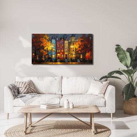 КАРТИНА НА ПЛАТНО – ВЕЧЕРНА ГРАДСКА СЦЕНА - КАРТИНИ - 🔥 ТОТАЛНА РАЗПРОДАЖБА