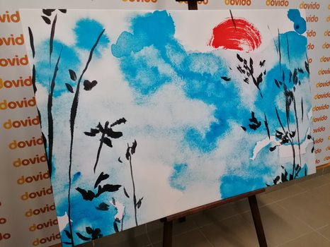 QUADRO SU TELA – PITTURA DEL CIELO GIAPPONESE - QUADRI DI NATURA E PAESAGGIO - STAMPE E QUADRI