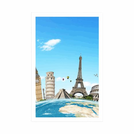 PLAKAT PUTOVANJE OKO SVIJETA - GRADOVI - PLAKATI