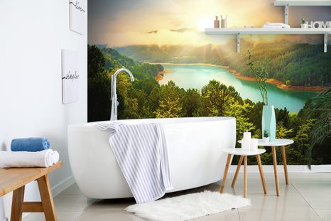 FOTOBEHANG RIVIER MIDDEN IN HET BOS - FOTOBEHANG - MEGA UITVERKOOP TOT 70% 🔥