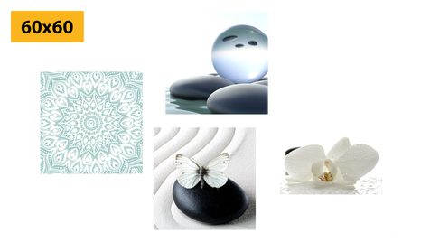 SET OBRAZŮ FENG SHUI V JEMNÝCH TÓNECH - SESTAVY OBRAZŮ - OBRAZY