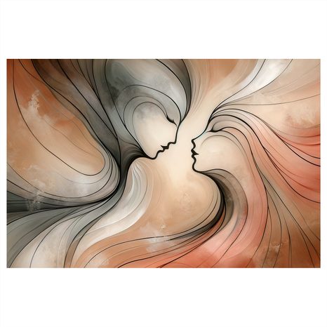 WANDBILD VERSCHMELZUNG DER SEELEN - BILDER MIT LIEBESMOTIVEN - BILDER