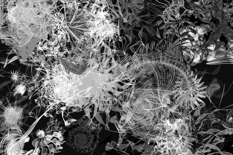 SAMOLEPÍCÍ TAPETA ČERNOBÍLÉ ABSTRAKTNÍ UMĚNÍ - SAMOLEPÍCÍ TAPETY - TAPETY