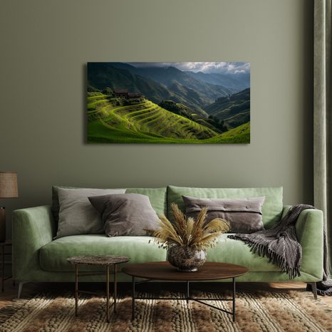 OBRAZ HARMONICKÉ HORSKÉ KRAJINY - OBRAZY POLE A LOUKY - OBRAZY