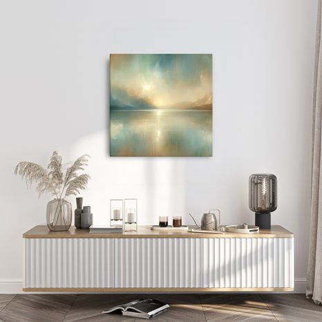 WANDBILD ZARTE NATURTÖNE AM SEE - BILDER SEEN - BILDER