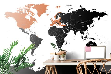 CARTA DA PARATI – MAPPA MODERNA CON CONTRASTO - CARTA DA PARATI MAPPE - CARTA DA PARATI