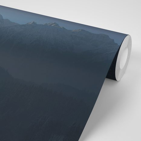 CARTA DA PARATI – LUNA PIENA SOPRA LE MONTAGNE - CARTA DA PARATI NATURA - CARTA DA PARATI