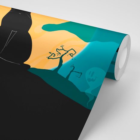 TAPETA PŘÁTELSKÁ STRAŠIDLA ZA ÚPLŇKU MĚSÍCE - DĚTSKÉ TAPETY - TAPETY