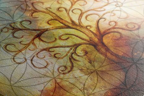 CANVAS PRINT TREE WITH FLOWER OF LIFE - OBRAZY STROMY ŽIVOTA - PICTURES
